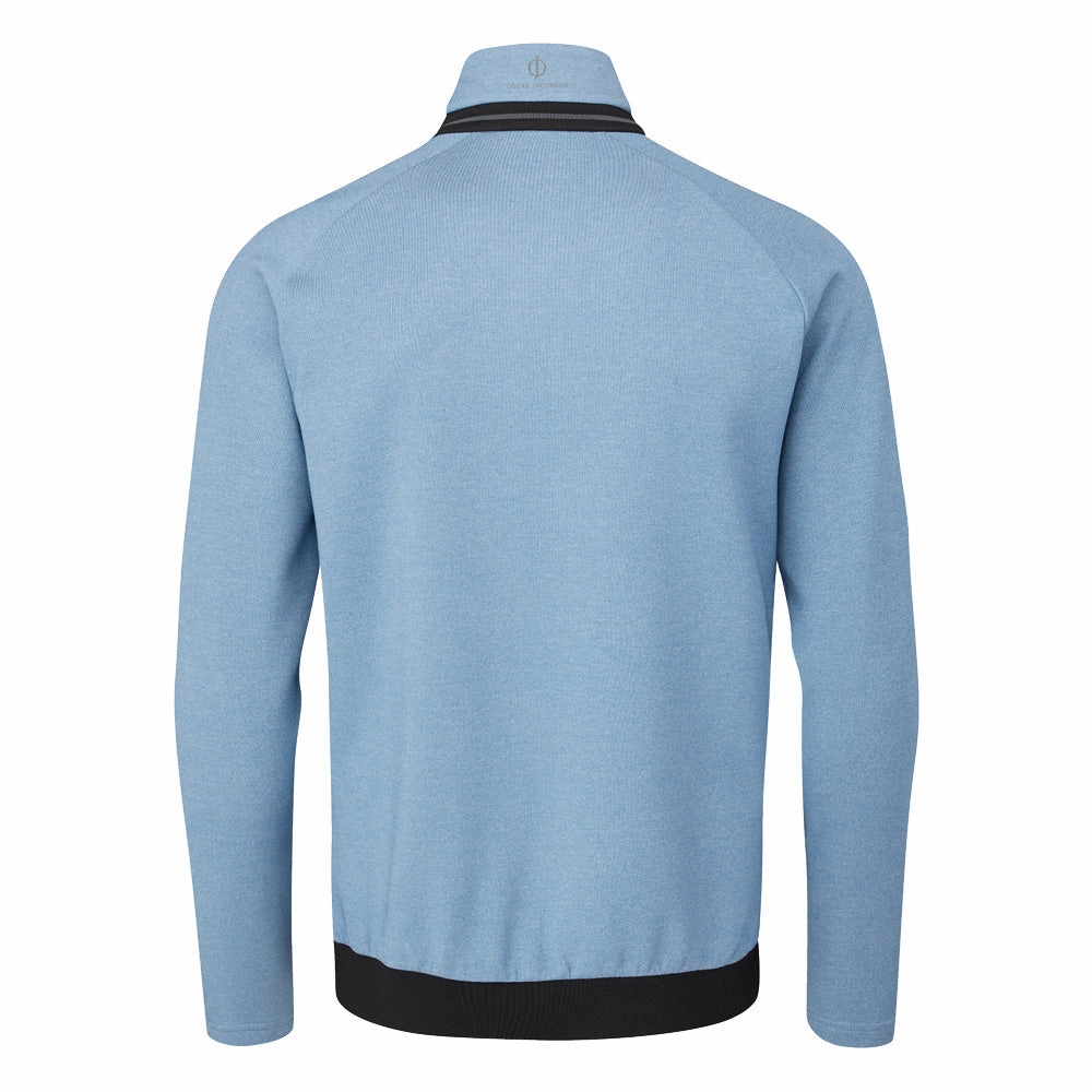 product smooth sleekness Oscar Jacobson Thomson Zip Neck Sweater - Light Blue