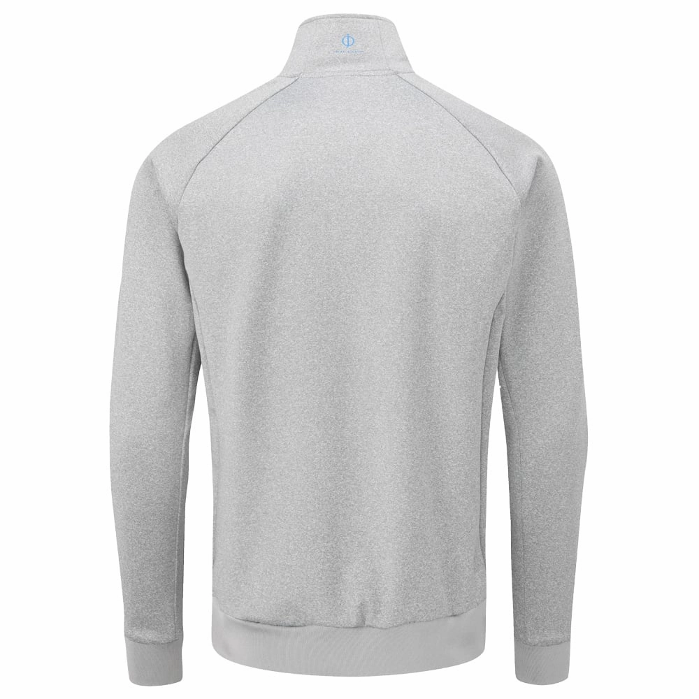 appropriate for autumn Oscar Jacobson Trent tour Zip Neck Sweater - Light Grey