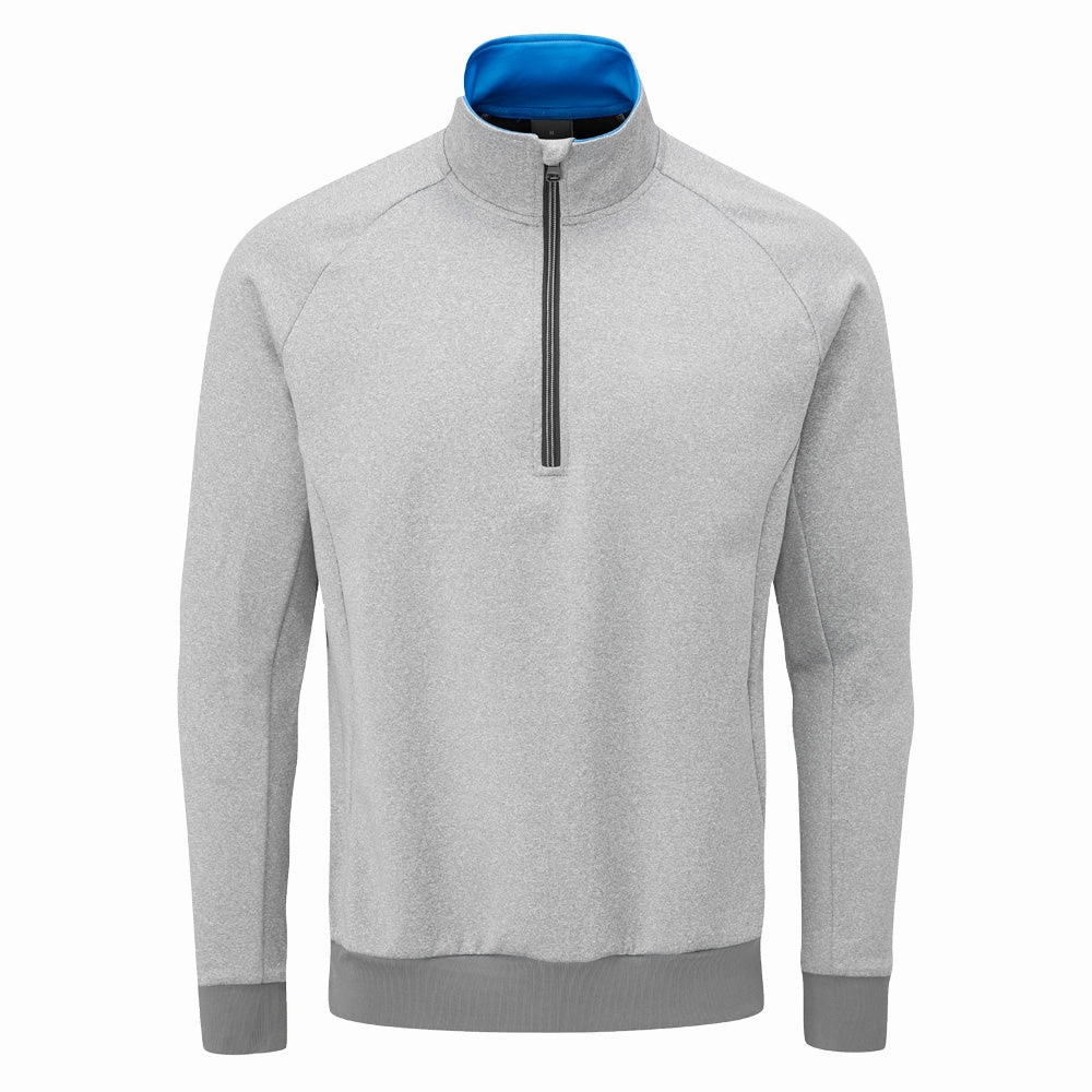 Street Look Work Wear Oscar Jacobson Trent tour Zip Neck Sweater - Light Grey