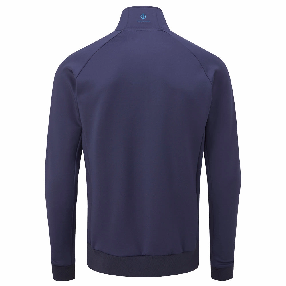Oscar Jacobson Trent tour Zip Neck Sweater - Navy Fashion Wearable Chic Style