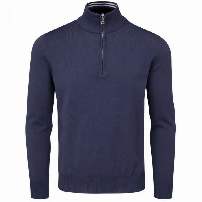 Water Resistant Oscar Jacobson Waldorf 1/2 Zip Pullover - Navy