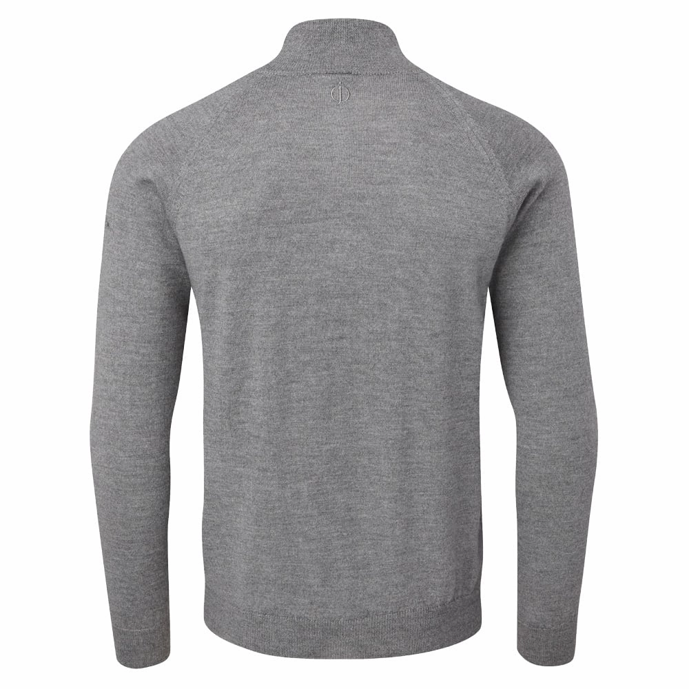 Sporty essentials product birthday allure Oscar Jacobson Warwick Zip Neck Merino Sweater - Dark Grey