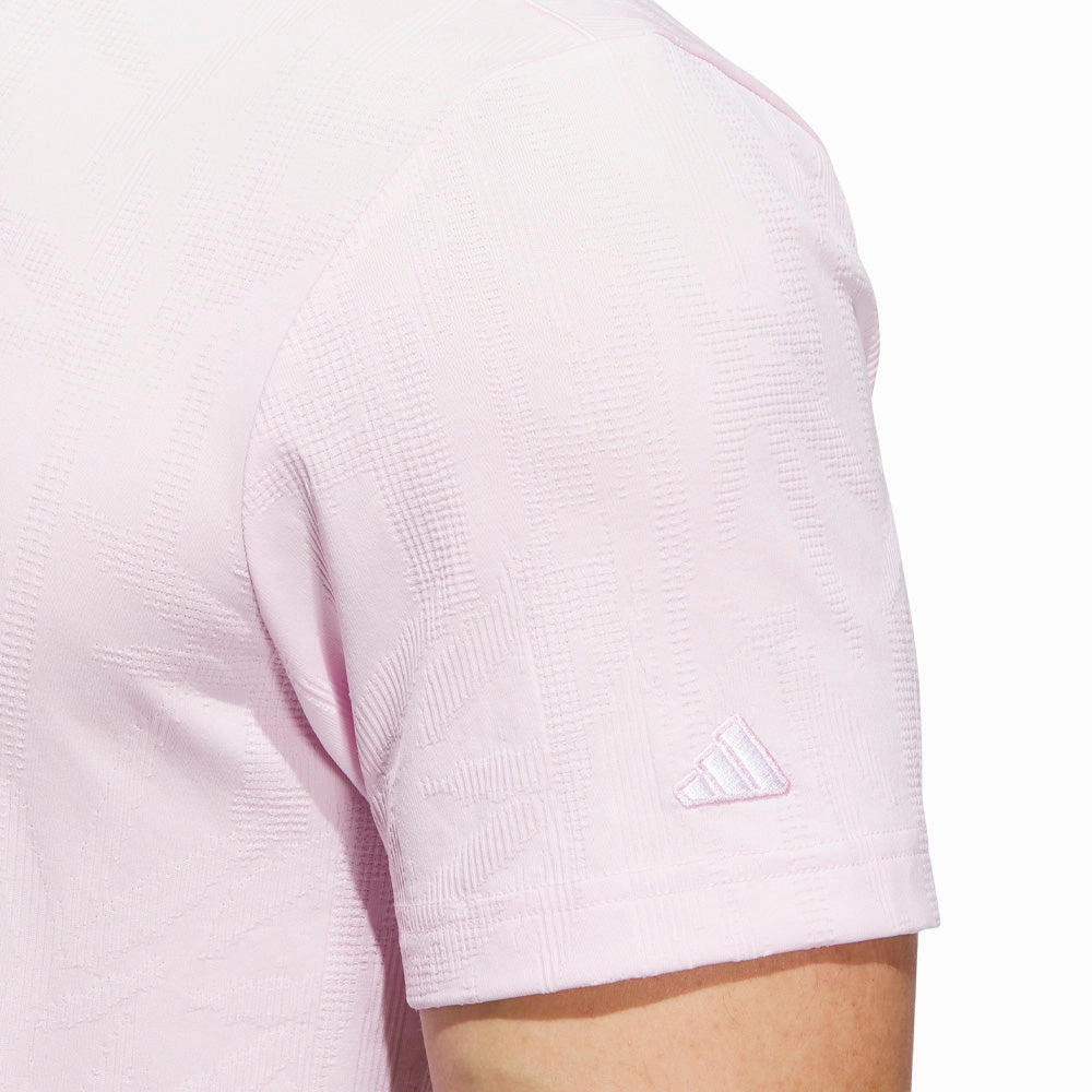 Stylish Day Wear Textured Surface adidas Go-to Textured Polo Shirt - Clear Pink
