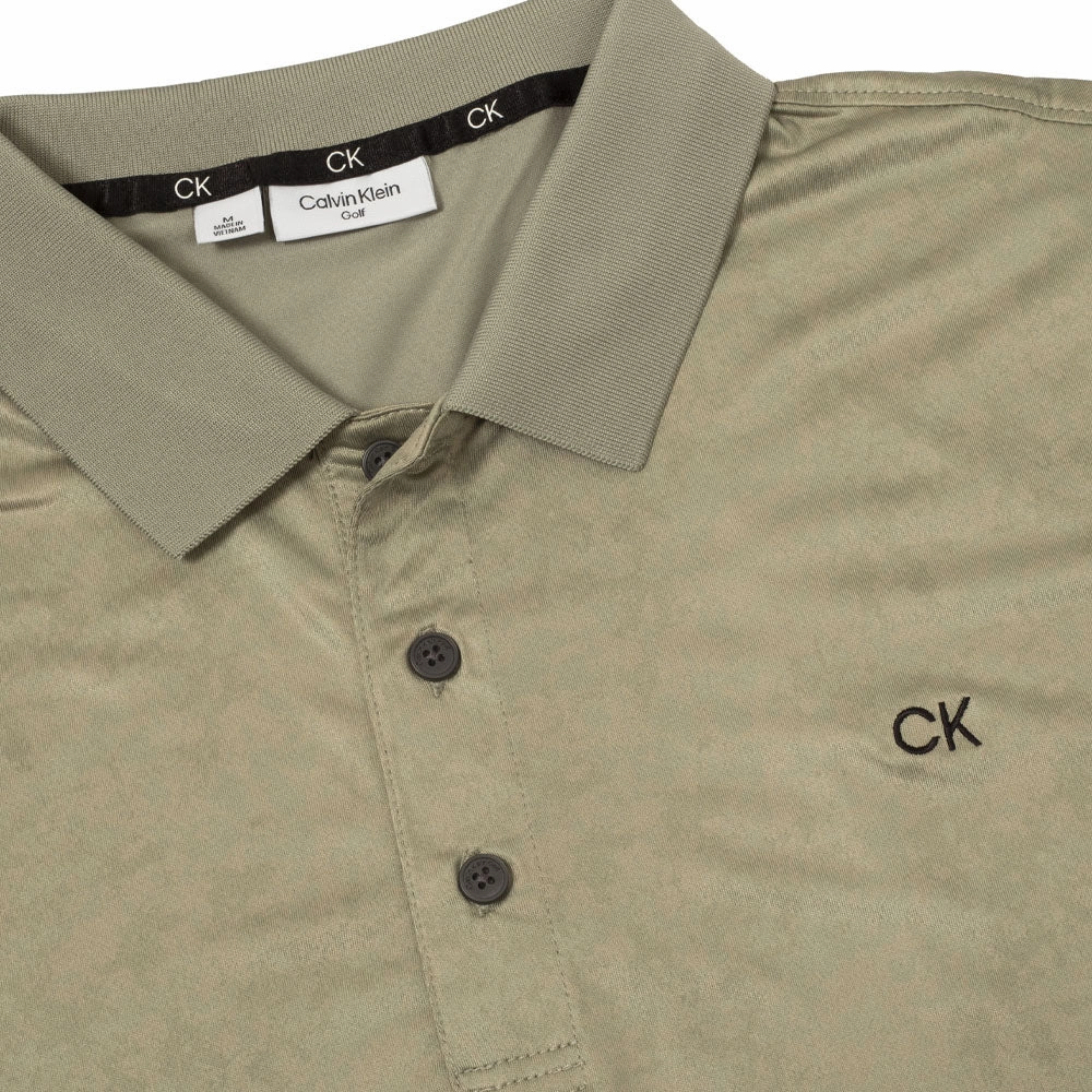 Calvin Klein Tie Dye Print Polo Shirt - Cameo Green Perfect Fit Casual Elegance