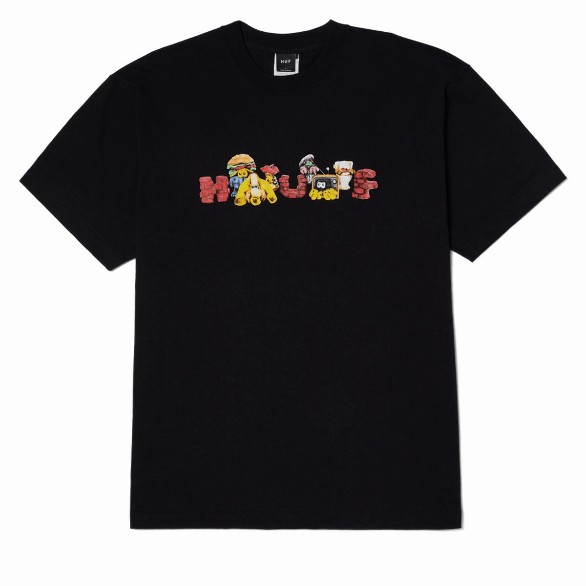 Comfy Wear Cashmere combination HUF Havecooth T-Shirt - Black