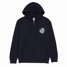 Casual Street sophisticated appearance Santa Cruz Hand Dot Zip Up Hoodie - Navy