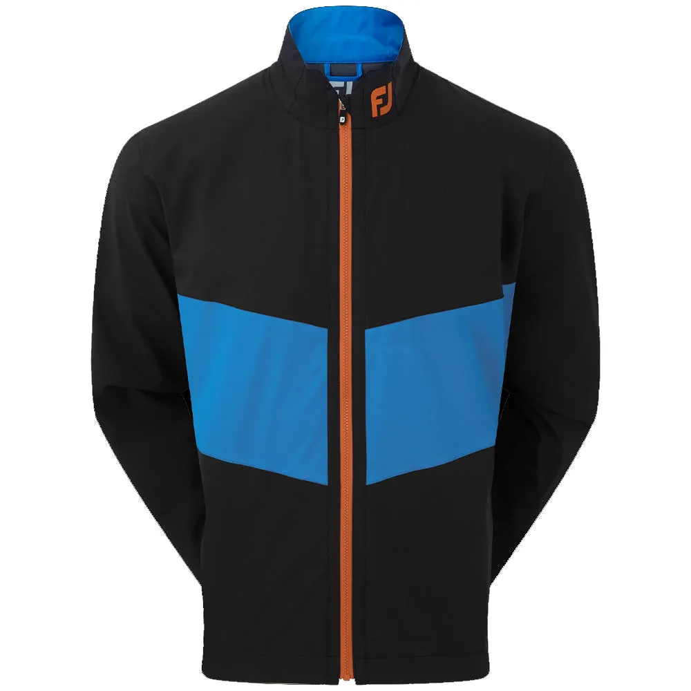 Ergonomic Shoulder Design FootJoy HydroLite Waterproof Jacket - Black/Sapphire/Orange