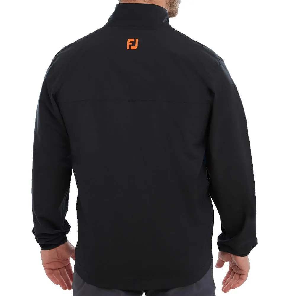 FootJoy HydroLite Waterproof Jacket - Black/Sapphire/Orange Non Irritating Edging Elasticized Edging