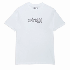 Cool and Chic Trendy Vibes Wear Vinyl Spiral Logo T-Shirt - White