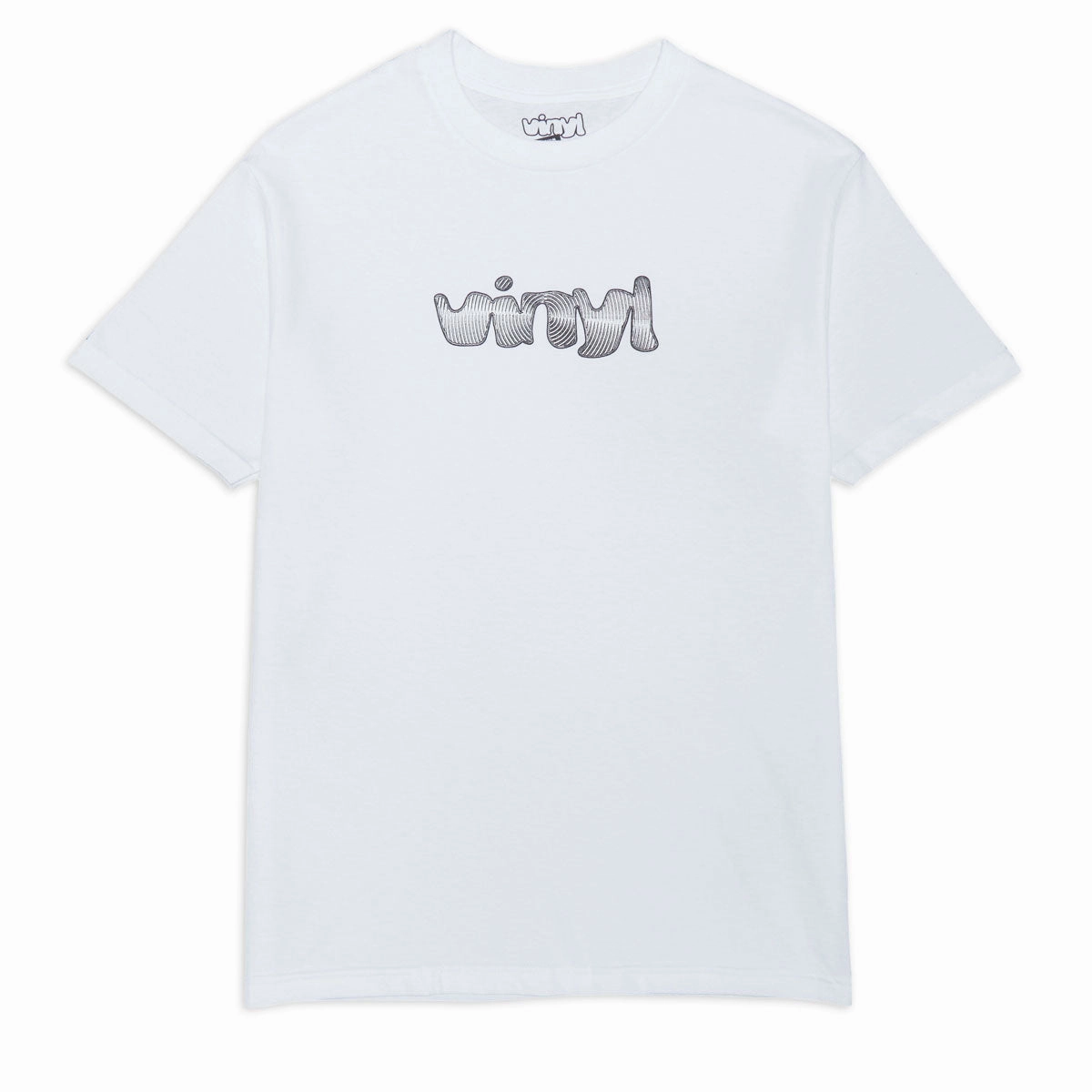 Cool and Chic Trendy Vibes Wear Vinyl Spiral Logo T-Shirt - White