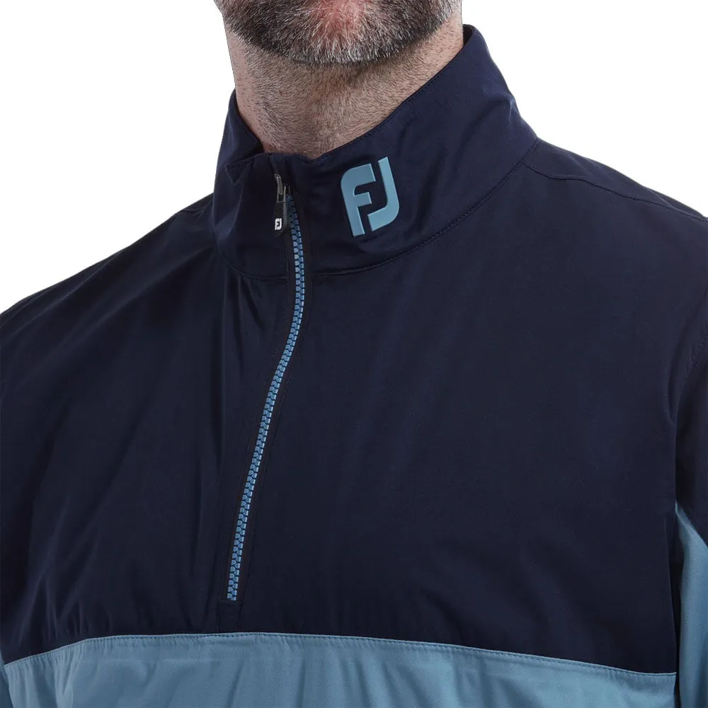 FootJoy HydroKnit 1/2 Zip Waterproof Jacket - Navy/Denim Relaxed City Style Adjustable Hood