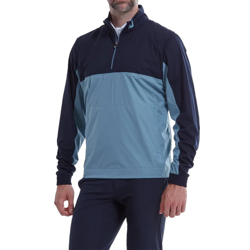 Light Reflective Logos FootJoy HydroKnit 1/2 Zip Waterproof Jacket - Navy/Denim