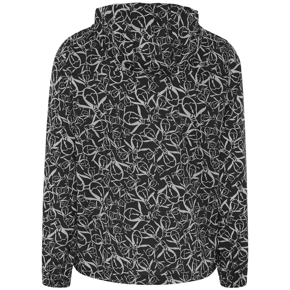 All Day Wear Original Penguin 1/4 Zip Trademark Printed Wind Jacket - Caviar