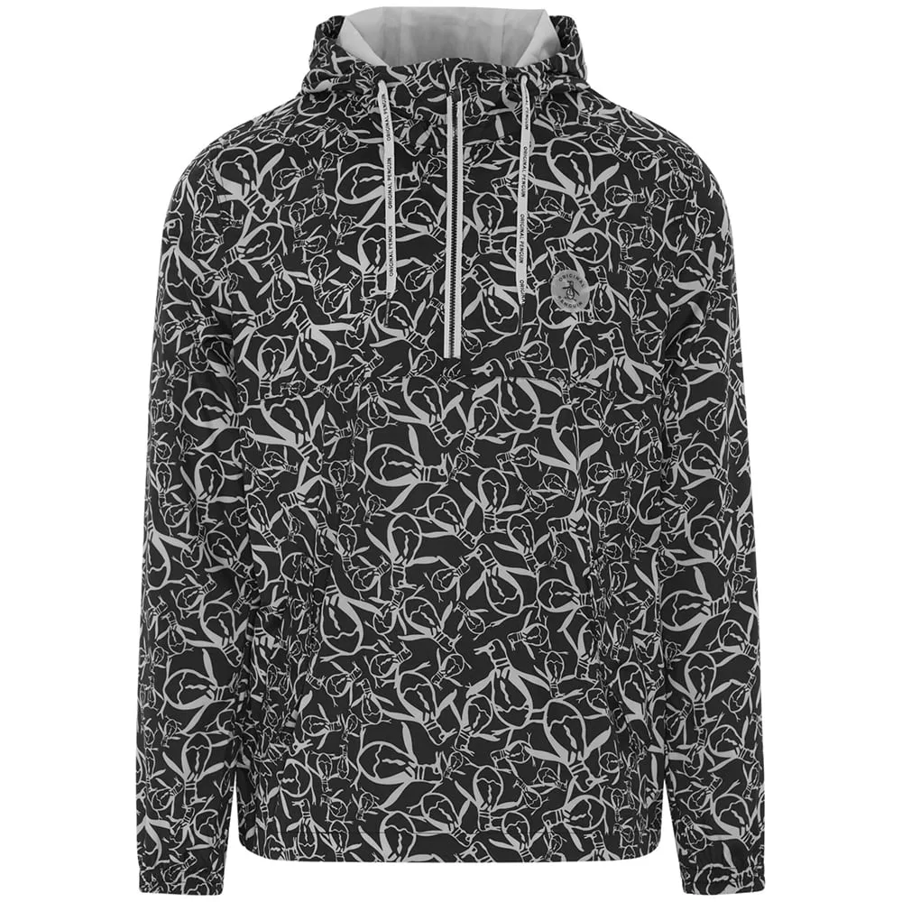 Original Penguin 1/4 Zip Trademark Printed Wind Jacket - Caviar Soft Touch Texture