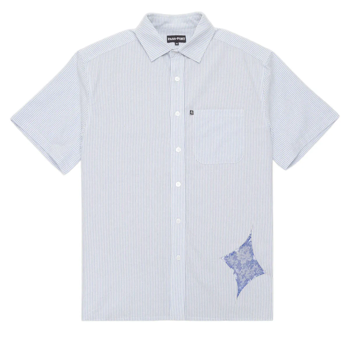 Passport Glint Workers Shirt - Blue Comfortable Wear Camouflage Print