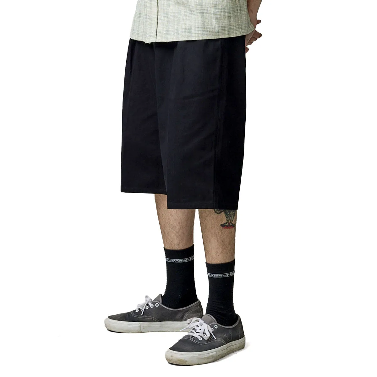 Breathable Side Vents Unique Pattern Passport Herringbone Leagues Club Shorts - Black