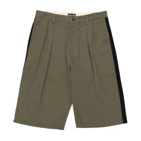 Passport Herringbone Leagues Club Stripe Shorts - Olive dungarees summer shorts