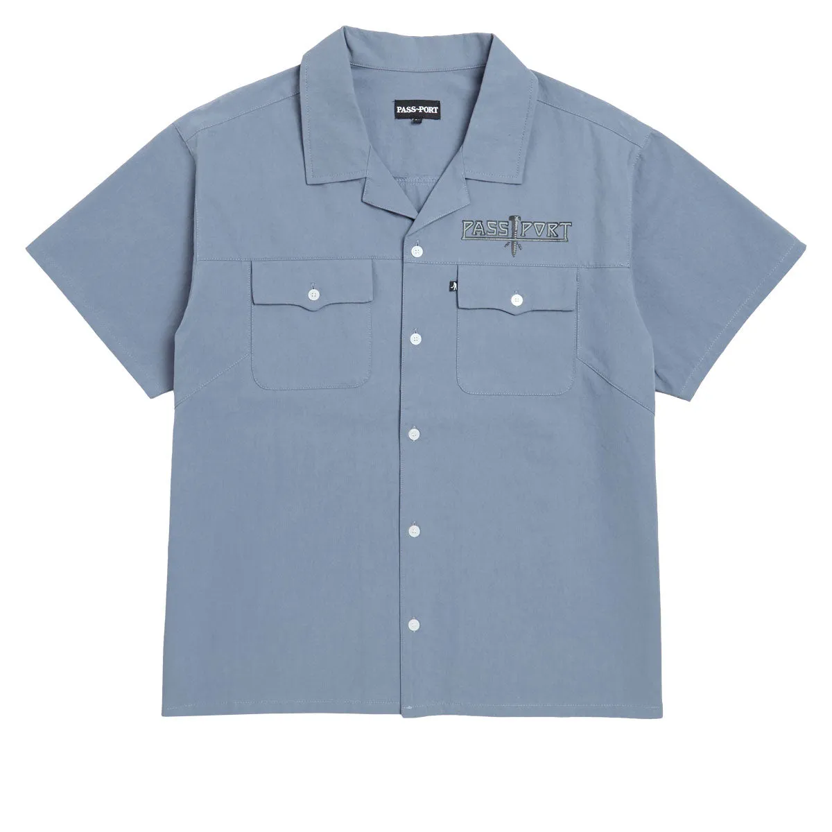 Passport Screwed Casual Shirt - Steel Blue Thermoregulating Fabric Seamless Shoulder Construction