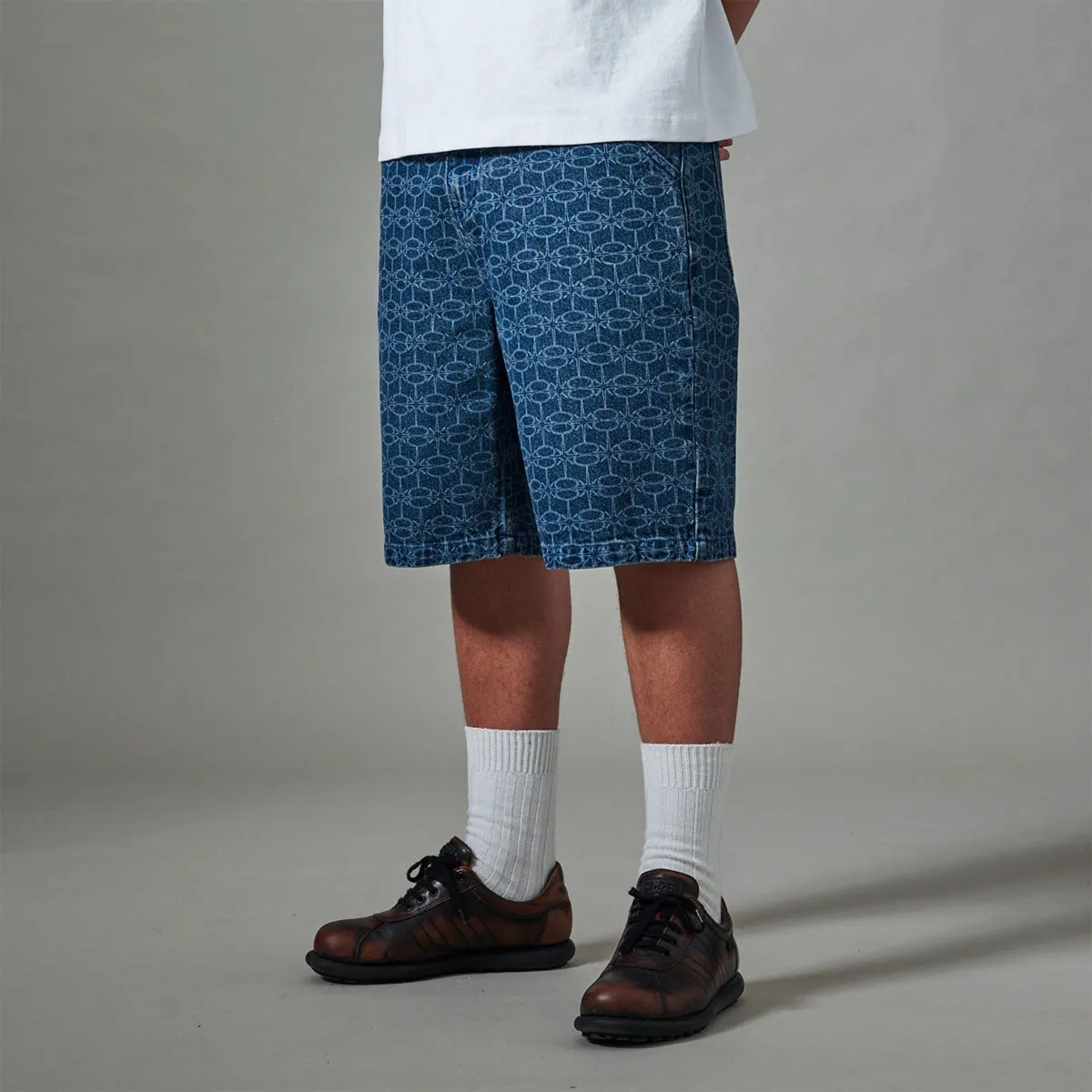 Noise Reduciting Fabric Passport Soap Sparkle Workers Club Jean Shorts - Washed Dark Indigo