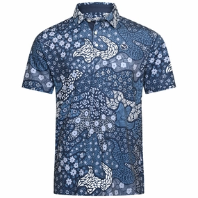 Puma Cloudspun Bloom Camo Polo Shirt - LC - Deep Navy Minimalist Comfort
