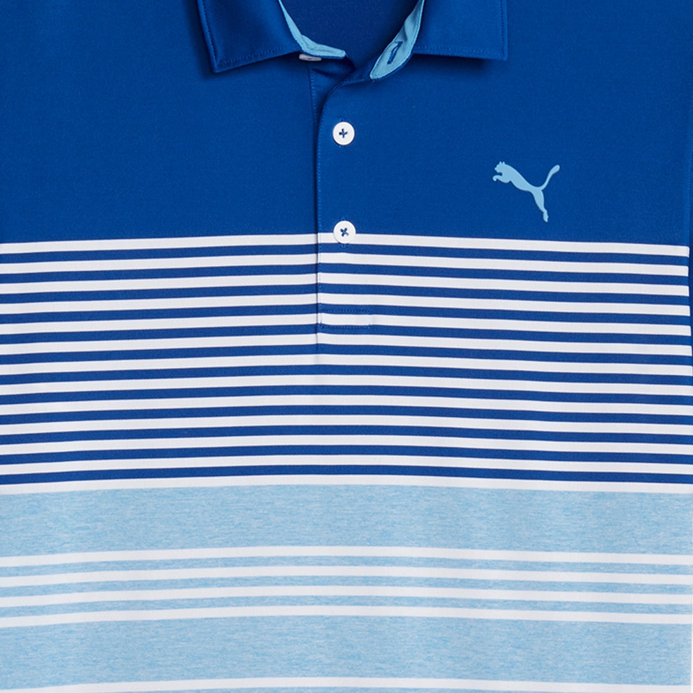 Multi Panel Structure Puma MATTR Track Polo Shirt - Festive Blue/Regal Blue Heather