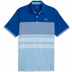 Comfort and Fit Loose fitting comfort Puma MATTR Track Polo Shirt - Festive Blue/Regal Blue Heather