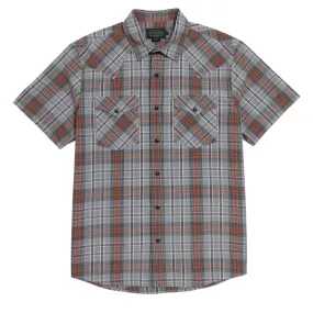 Pendleton Frontier Shirt - Grey/Black/Red Plaid Vibrant color Roll-Up Sleeve