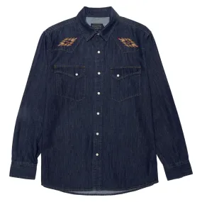 Pendleton Gambler Denim Long Sleeve Shirt - Dark Denim/Tumalo Polished Finish Camouflage Print