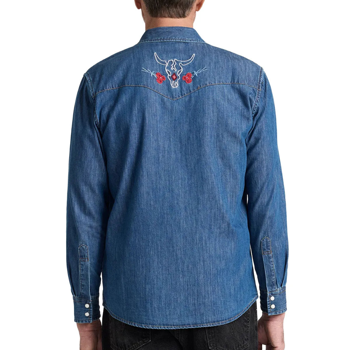 Pendleton Gambler Denim Long Sleeve Shirt - Denim/Bison Rose Weekend Vibes