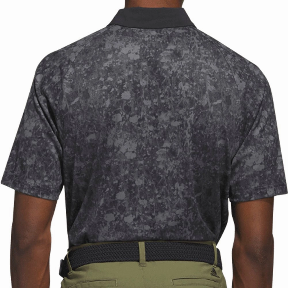 Seasonal Fashion Everyday Layer adidas Mesh Print Polo Shirt - Black/Grey Five