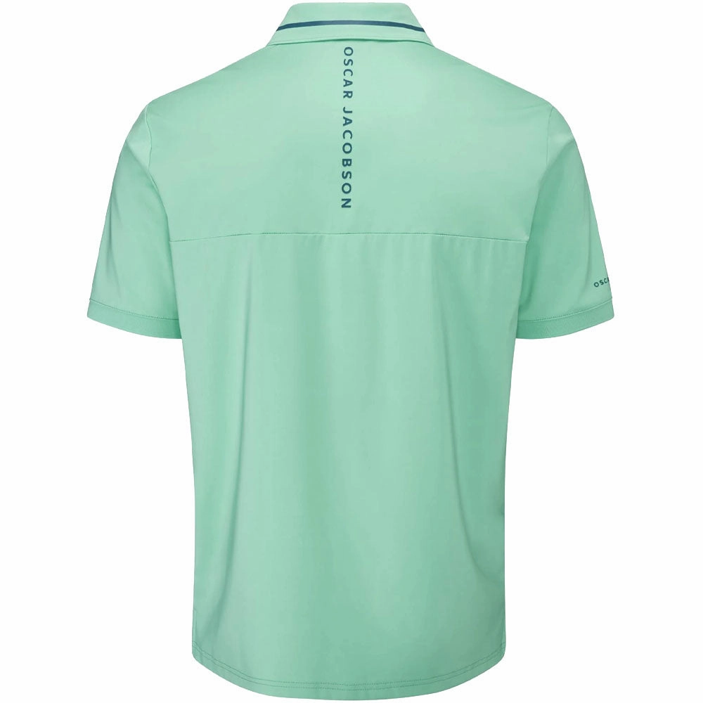 On-the-Go Fashion Polka Dot Pattern Oscar Jacobson Marsden Polo Shirt - Aqua/Teal