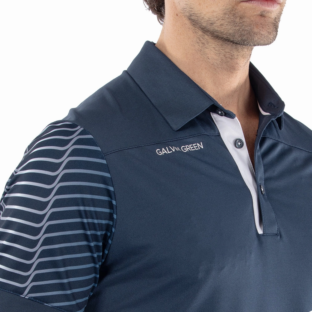 Retro Style High Density Cotton Galvin Green Milion Polo Shirt - Navy/White