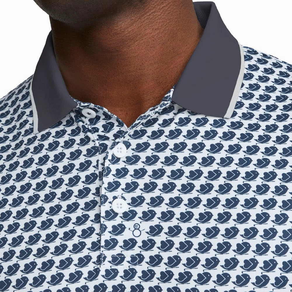Puma MATTR Love/H8 Polo Shirt - Bright White/Navy Blazer Eco Friendly Dyes