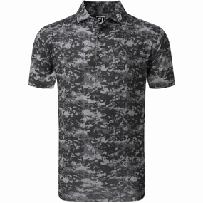 Retro Style FootJoy Cloud Camo Polo Shirt - Black