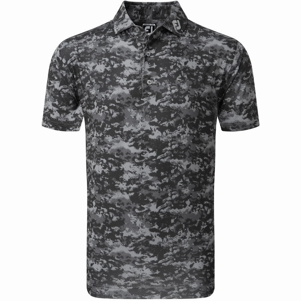 Retro Style FootJoy Cloud Camo Polo Shirt - Black