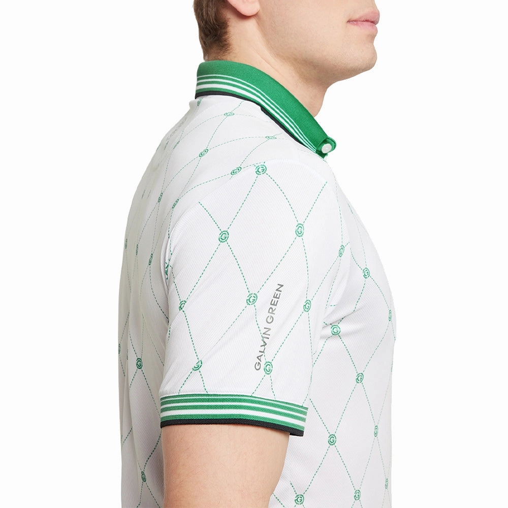 Galvin Green Miguel Polo Shirt - White/Golf Green Chic Wearable