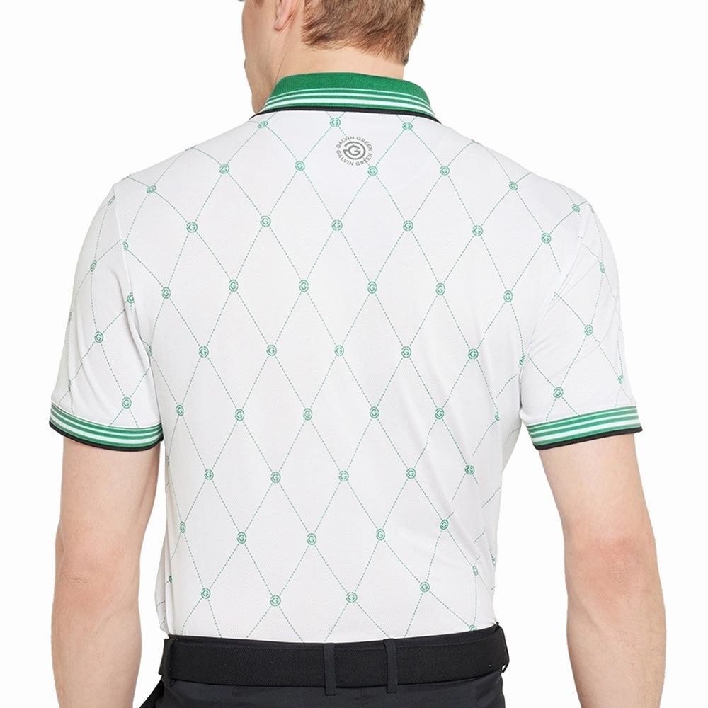 Functional Wear Galvin Green Miguel Polo Shirt - White/Golf Green