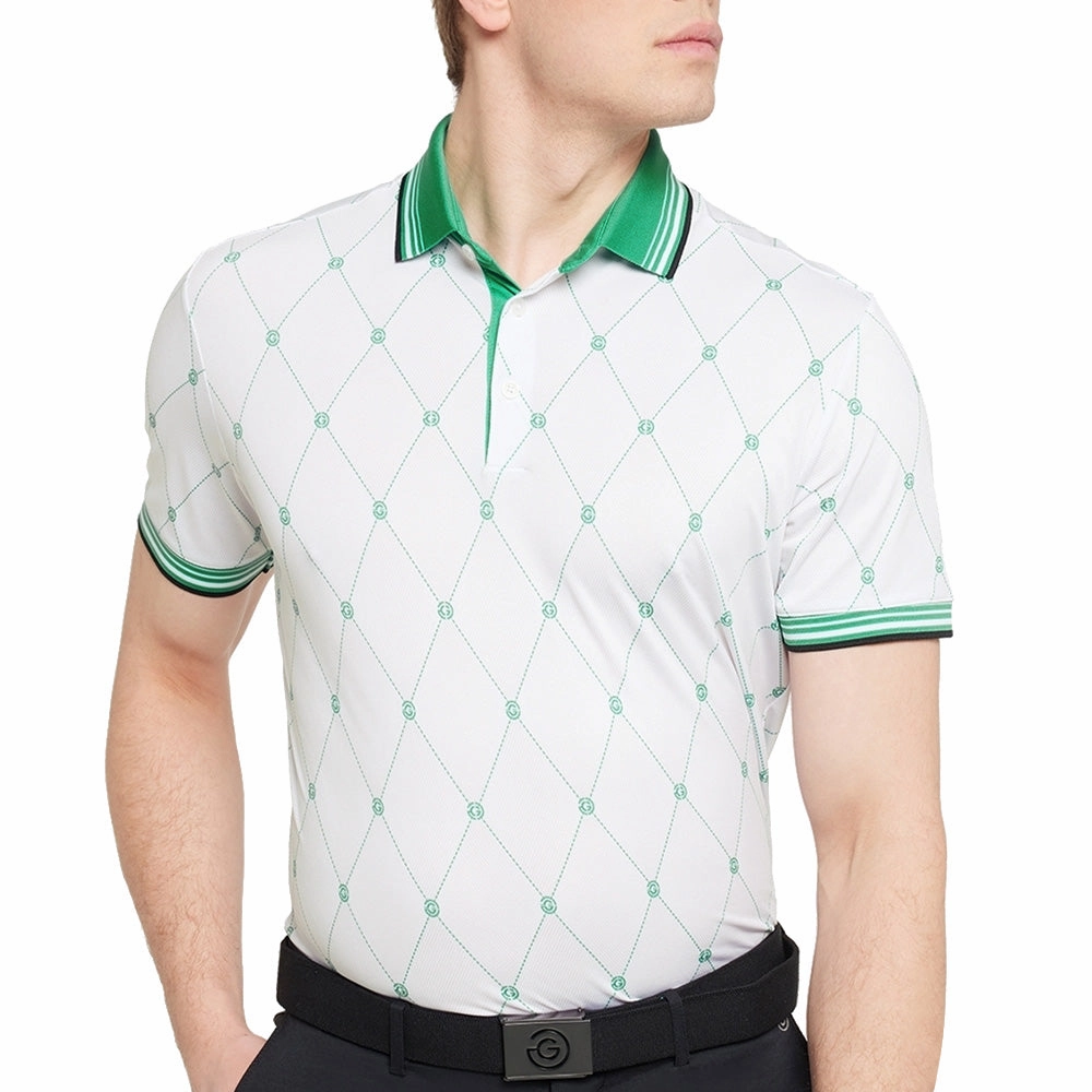 Galvin Green Miguel Polo Shirt - White/Golf Green Reinforced Collar