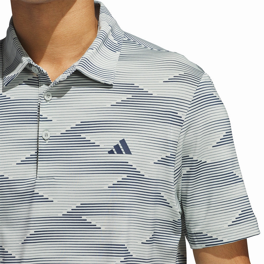 adidas Ultimate365 Speed Stripe Polo Shirt - Wonder Silver/Collegiate Navy Fashion Must-Have