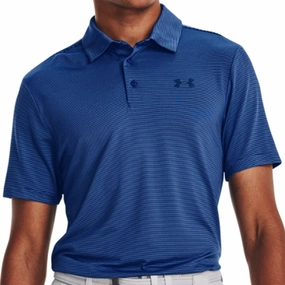 Under Armour Playoff 3.0 Core Stripe Polo Shirt - Blue Mirage/Glacier Blue Pre Shrunk Fabric Garment Dyed Finish