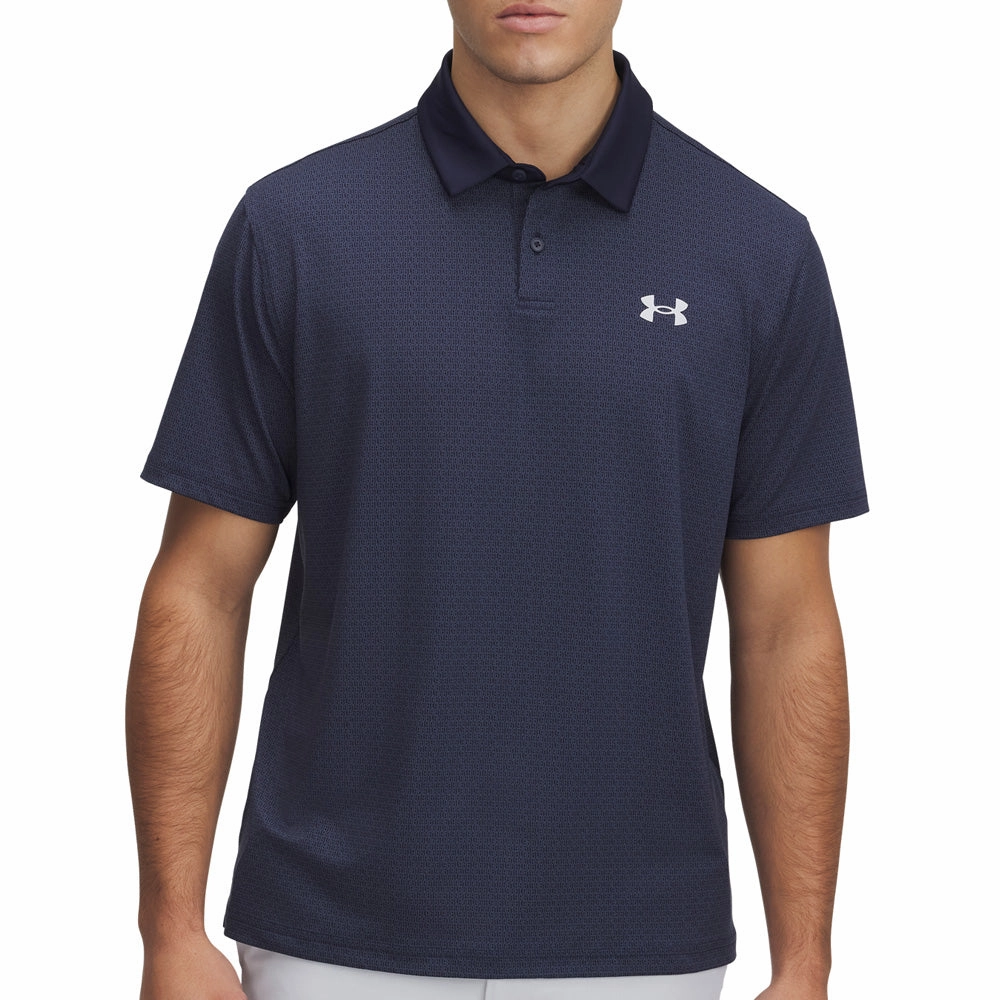 AntiStatic Properties RelaxedFit Under Armour Tee To Green Printed Polo Shirts - Midnight Navy/Halo Gray