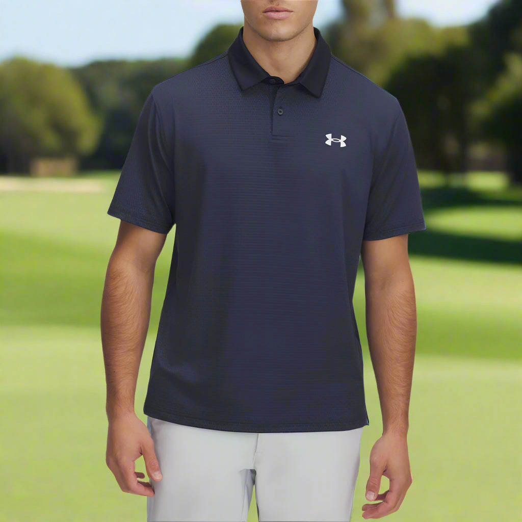 Under Armour Tee To Green Printed Polo Shirts - Midnight Navy/Halo Gray Tubular Knit Structure Good stretch
