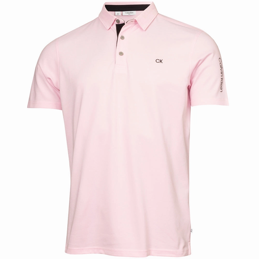 Functional Side Gussets Street Comfort Calvin Klein Uni Polo Shirt - Baby Pink