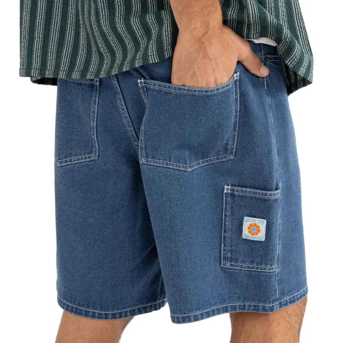 Rhythm Toby Denim Shorts - Dark Blue Wash equestrian wear Beach essential