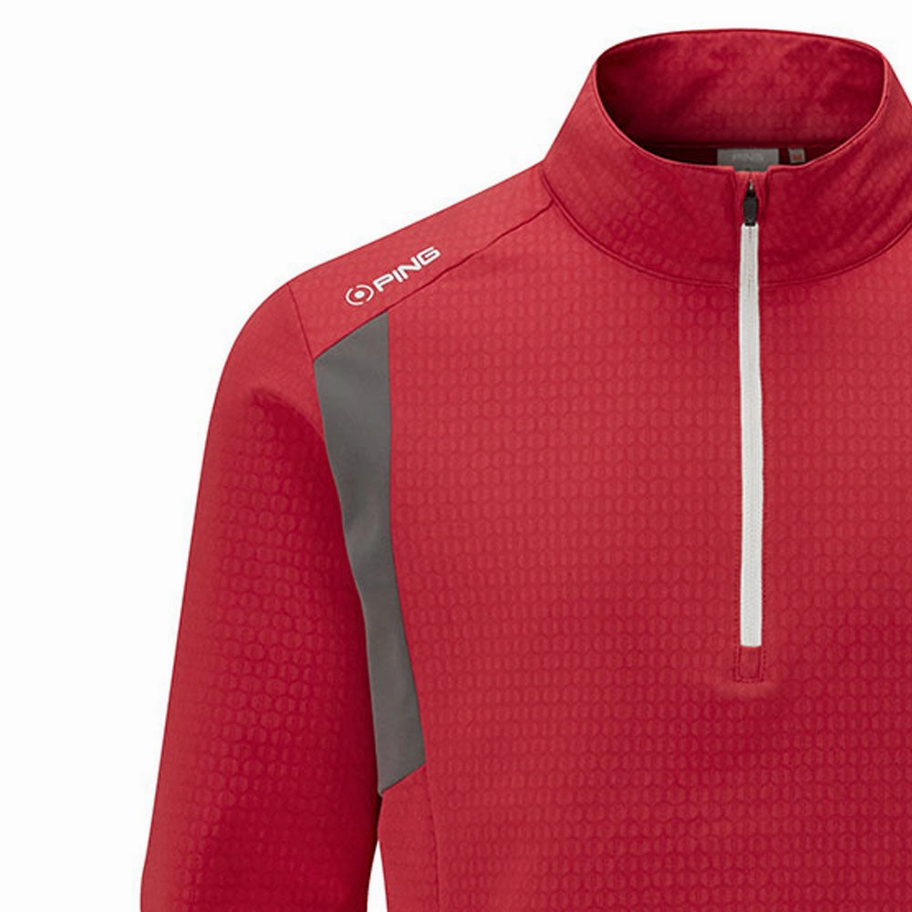 Comfy Street Style Ping Power 1/2 Zip Sweater - Firebrick