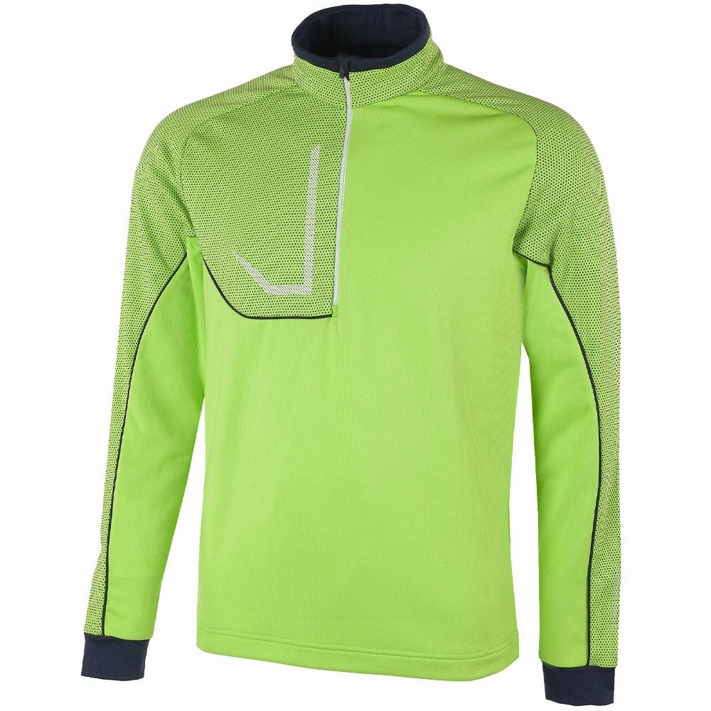 Galvin Green Daxton Insula 1/2 Zip Sweater - Lime/Navy/White Daily Active