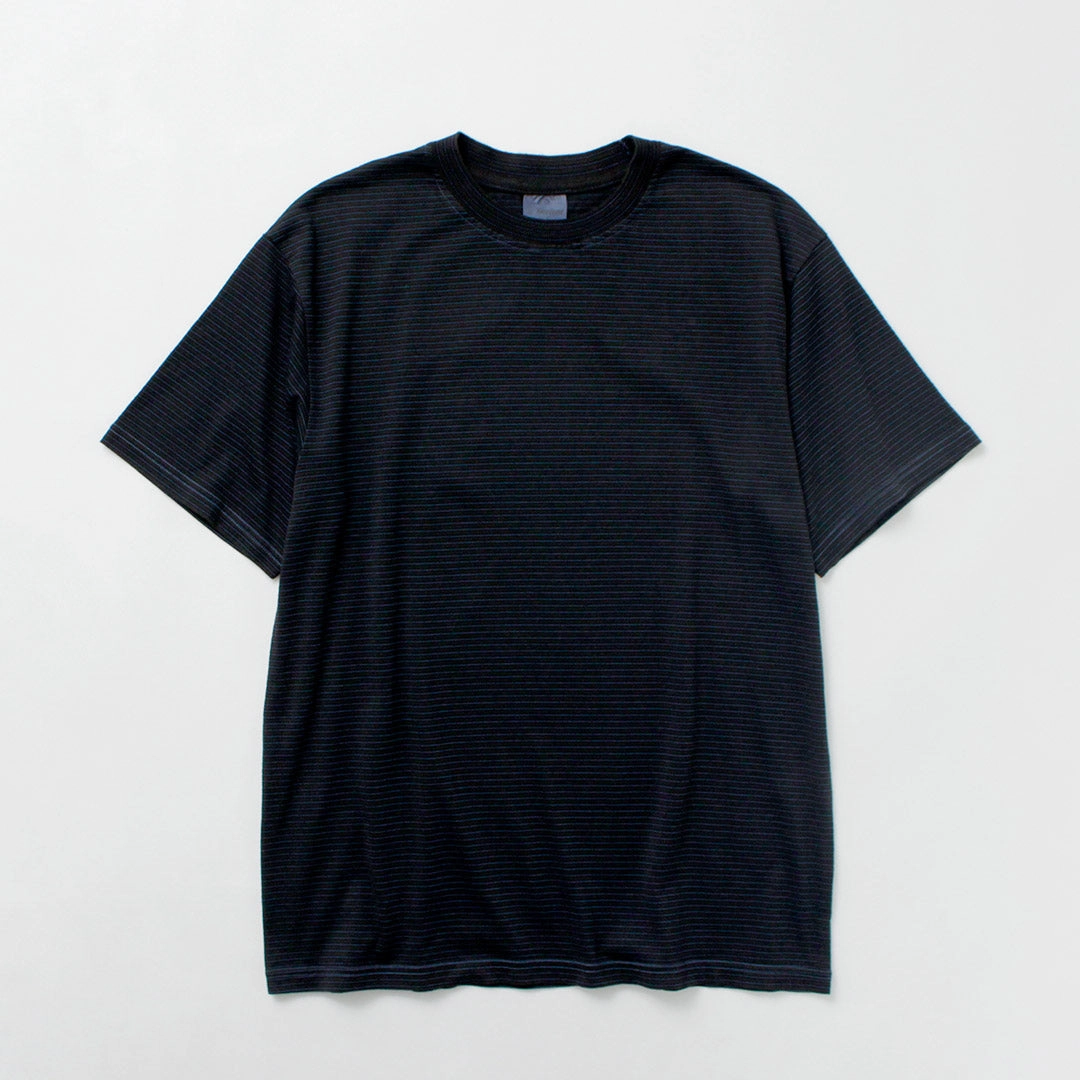 YONETOMI NEW BASIC / Garment-dye Striped T-shirt petite size