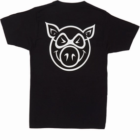 Pig F and B Head T-Shirt - Black UV protected Multi Panel Design