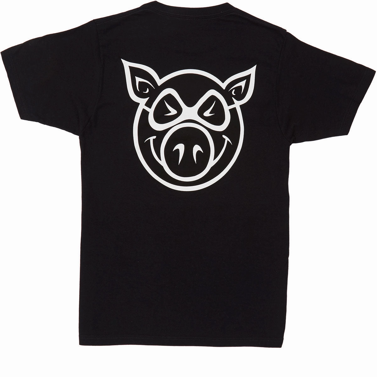 Sporty Comfort fade resistant color Pig F and B Head T-Shirt - Black