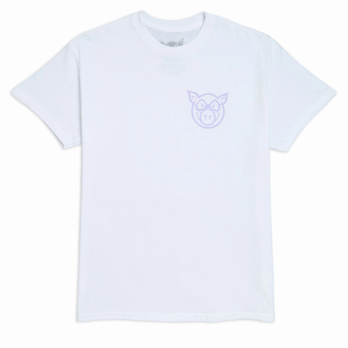 Flexible Weave Textured Surface Pig Head T-Shirt - White